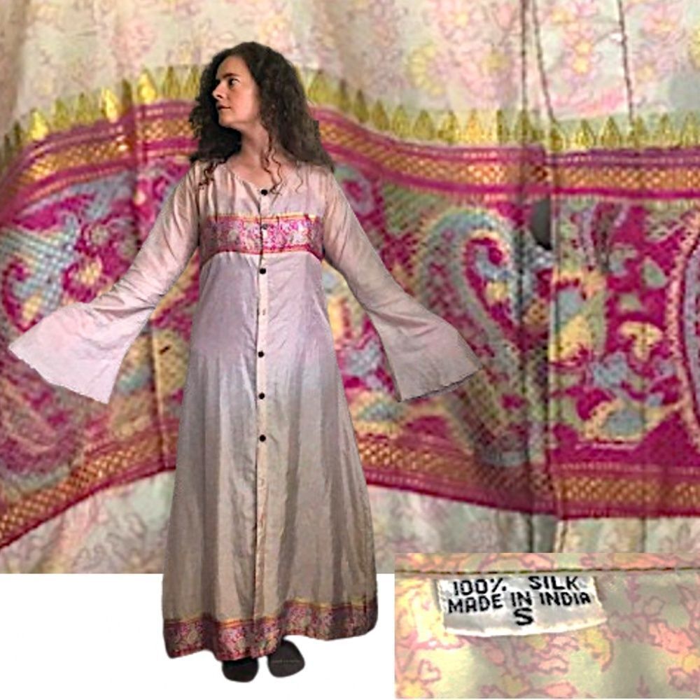 RARE! 100% Silk Kimono Gypsy Godess Gown (M)